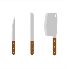 knife set for the kitchen vector illustration