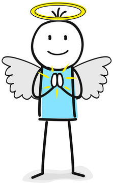 Engel Figur mit Engelsflügel und Heiligenschein