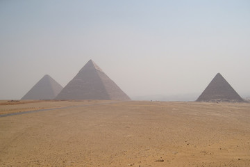 Fototapeta na wymiar The pyramids at Giza near Cairo in Egypt