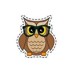 Owl with glasses. Vector illustration.