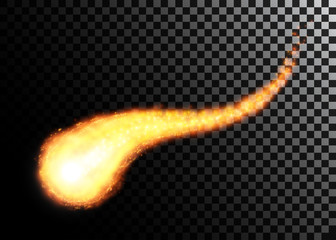 Flying meteor, cosmic object. Vector illustration. © FullRix