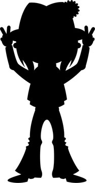 recommend clip art: Cute Cartoon Hippie Boy Silhouette