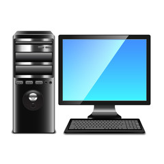 Contemporary computer isolated on white vector