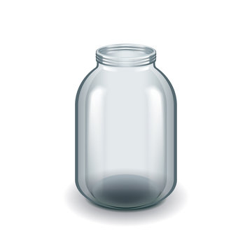 Empty three-liter glass jar isolated on white vector