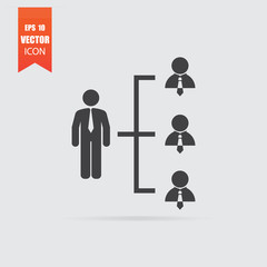 Business communications icon in flat style isolated on grey back