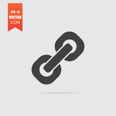 Link icon in flat style isolated on grey background.