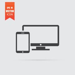 Gadgets icon in flat style isolated on grey background.