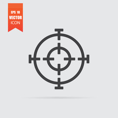 Aim icon in flat style isolated on grey background.