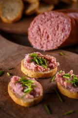 Pate with bruschetta