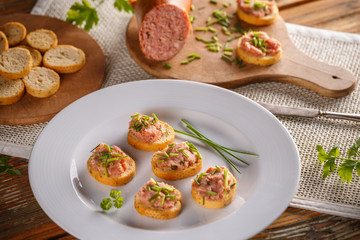 Bruschetta with meat spread