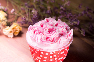 Cupcake Cute Pink Rose Valentine's Day gift.
