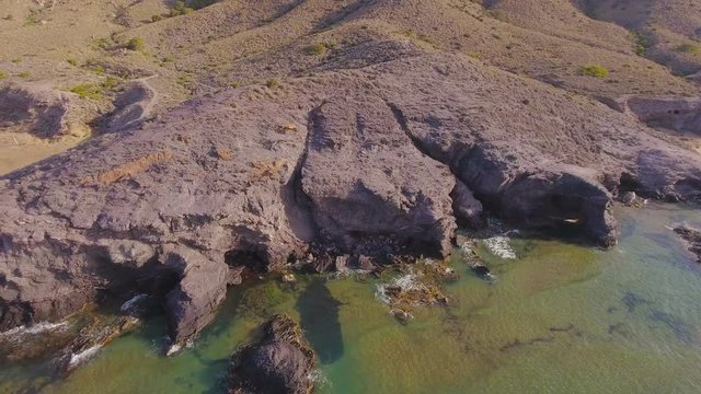 Aerial nature landscape picturesque mediterranean sea coast
