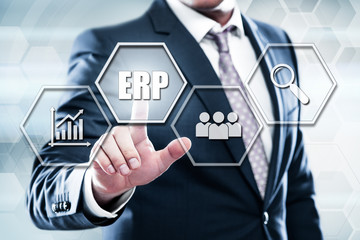 Enterprise Resource Planning ERP Corporate Company Management Business Internet Technology Concept