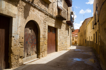 Narrow street at  spanish town.  Calaceite