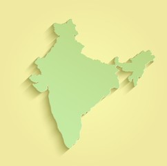 India map yellow green vector
