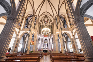 Interior of Arucas San Juan cathedral, Arucas, Gran Canaria, Spain.