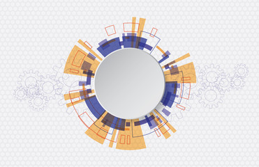 Vector gear wheel. Template for hi-tech digital technology and engineering.