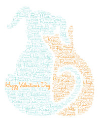 Happy Valentine's Day word cloud on a white background. 