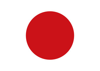Fototapeta na wymiar Flag of Japan vector illustration. Standard Proportions and Color for Japan Flag.