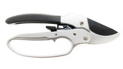 ratchet pruning shears on White background