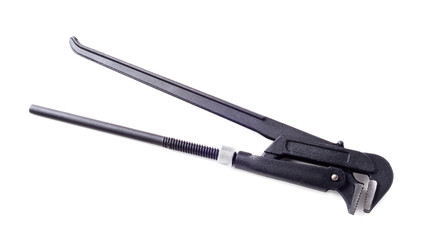 Pipe wrench isolated on white