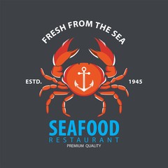Set of seafood logo template © redflower