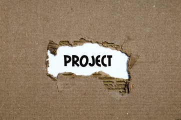 The word project appearing behind torn paper