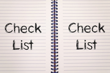 Check list concept on notebook