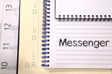 Messenger concept on notebook