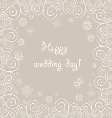 Beautiful wedding lacy greeting