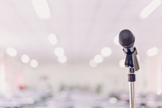 Microphone in Conference Seminar room Event Background