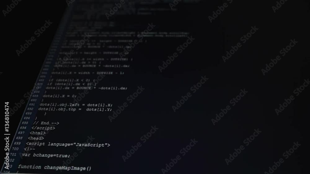 Fototapete Computer class. On the computer works are carried out. On the monitor there is a process of introduction of a code. The code of the program is the text written in any programming language.