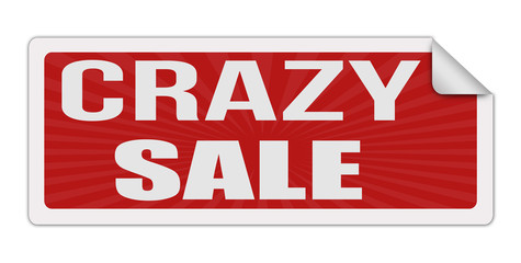 Crazy sale red speech bubble label or sign