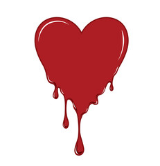 Vector of red heart bleeding