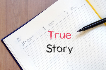 True story concept on notebook