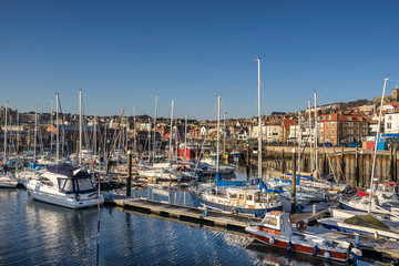 Scarborough harbour on the north east coast of Yorkshire