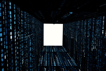 DNA - Molekular Hintergrund blau schwarz mit Binär Code