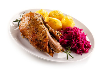 Roast duck fillet and vegetables 
