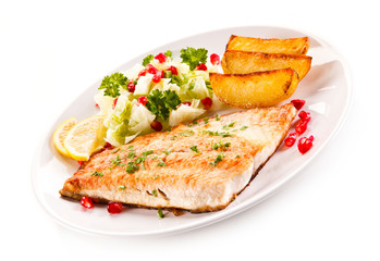 Fish dish - fish fillet and vegetables 