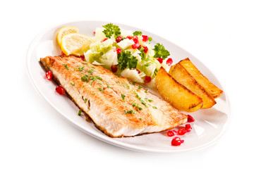 Fish dish - fish fillet and vegetables 
