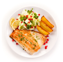 Fish dish - fish fillet and vegetables 