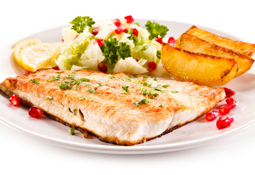 Fish dish - fish fillet and vegetables 