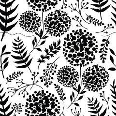 Abstract floral background Black color