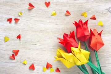 International Women's Day, paper origami tulips