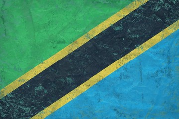 Old Tanzania flag pattern  on cardboard