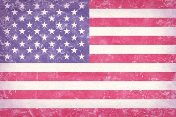 United States of America flag background  on structural plaster