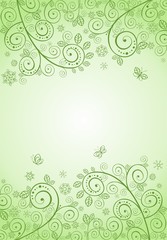 Decorative spring green banner