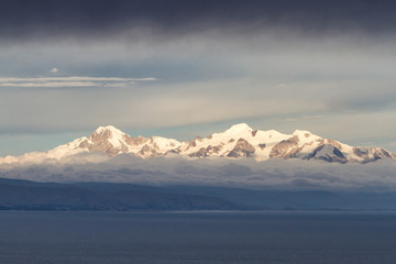 Lake Titicaca in front of the Cordillera Central