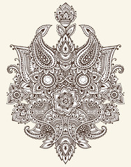 Vector pattern of henna floral elements