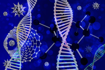 DNA - Molekular Hintergrund blau schwarz